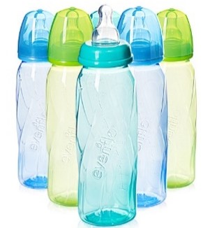 Evenflo Vented + Baby Bottles Plastic 8oz 6pk Teal/Green/Blue