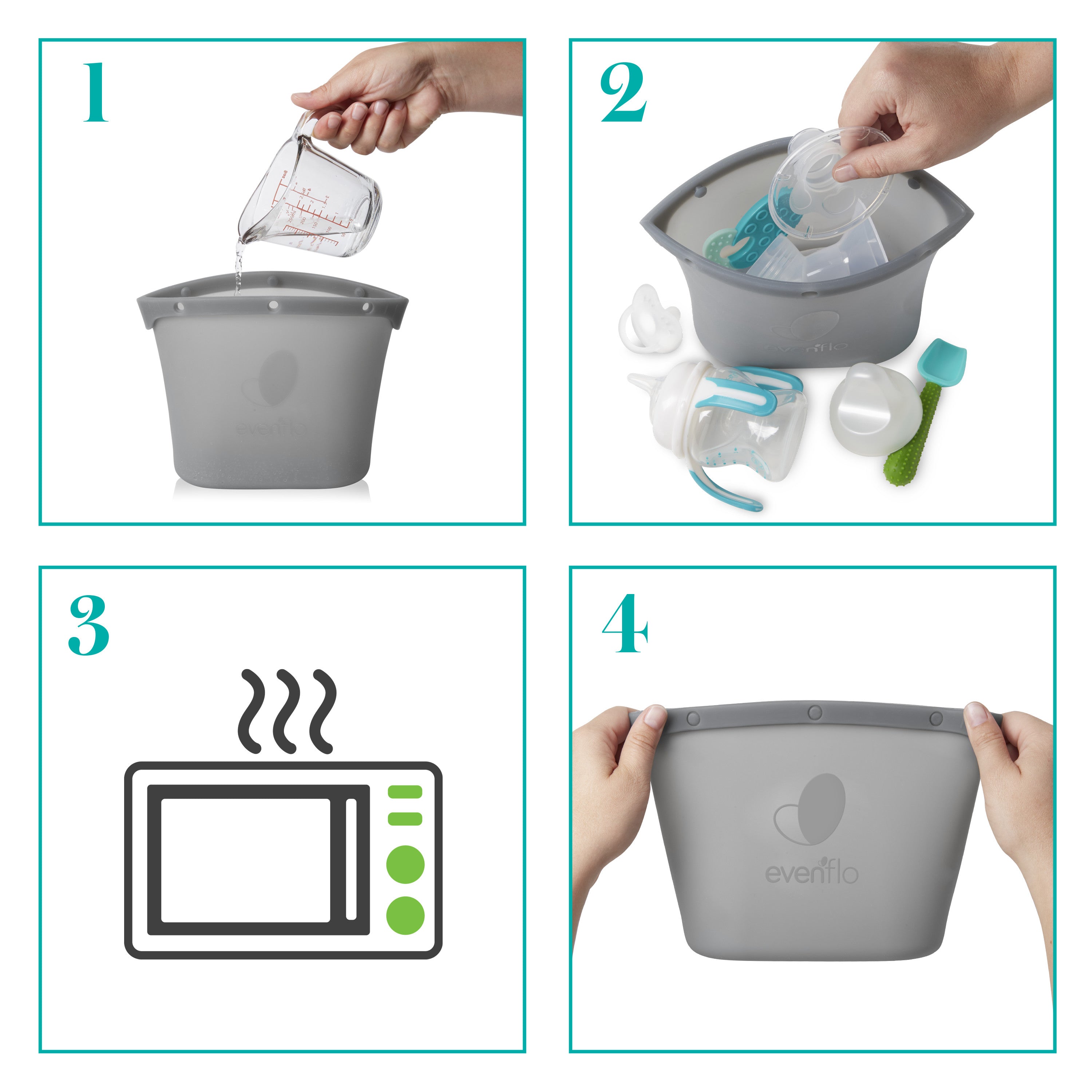 Haakaa Silicone Microwave Steam Sterilizer Bags, Reusable Silicone Steaming  Bags for Baby Bottles, Breast Pump, Accessories, Pacifiers and Teethers